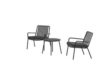 Mykonos cafésæt udendørs - Sort - Havemøbler - Balkon - Balkonmøbler - Altansæt