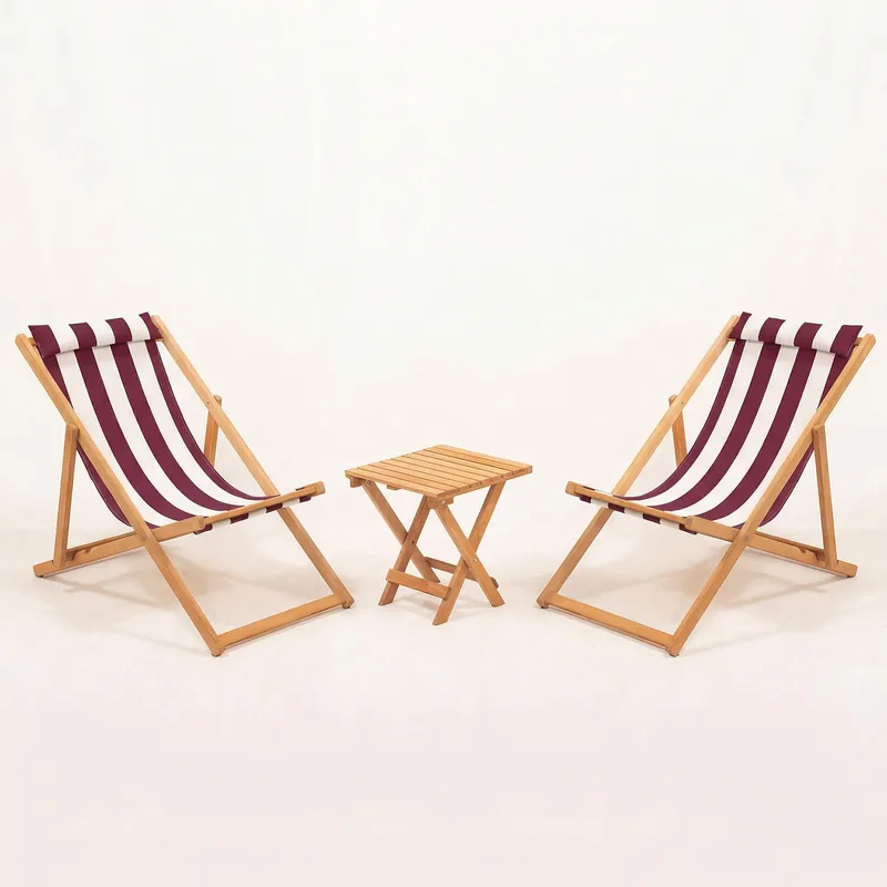 Netira Loungesæt med bord udendørs - Bordeauxrød og hvid - Havemøbler - Balkon - Balkonmøbler - Altansæt