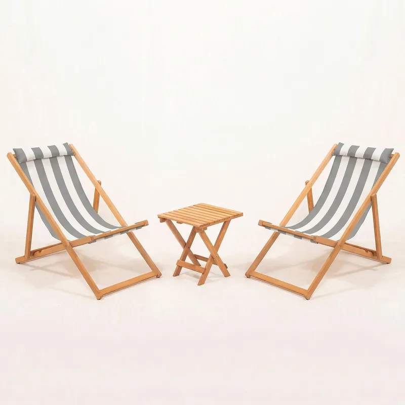 Netira Loungesæt med bord udendørs - Grå og hvid - Havemøbler - Balkon - Balkonmøbler - Altansæt