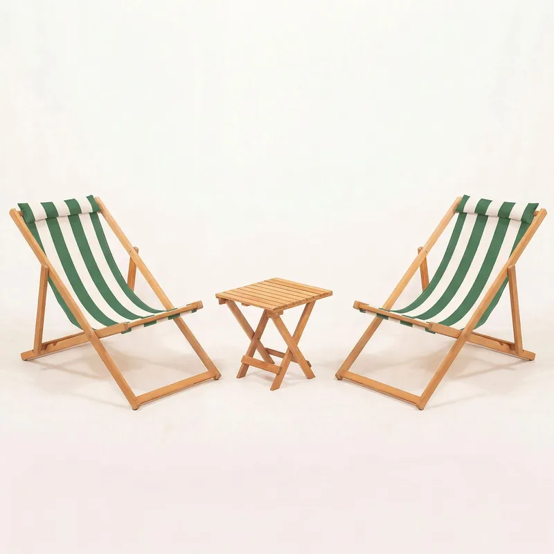 Netira Loungesæt med bord udendørs - Grøn og hvid - Havemøbler - Balkon - Balkonmøbler - Altansæt