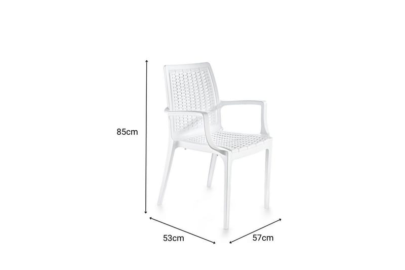 Omber Armstol Utomhus - Hvid - Havemøbler - Balkon - Balkonmøbler - Altanstole