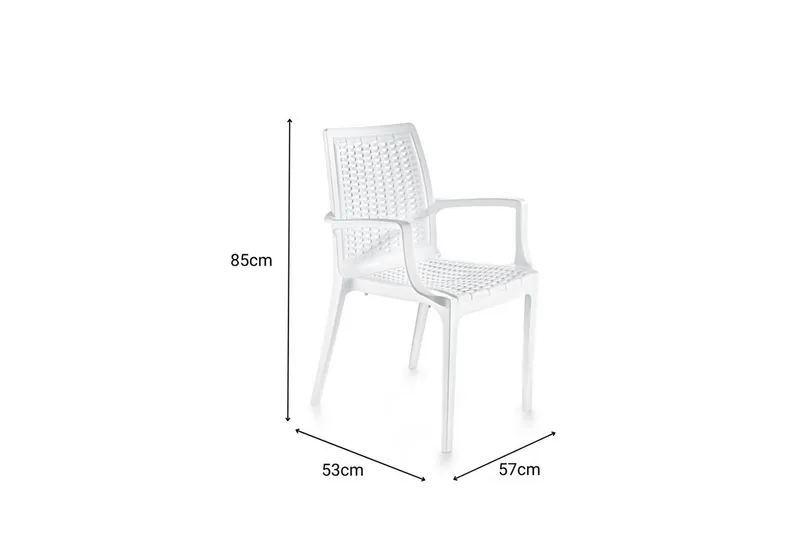 Omber Armstol Utomhus - Hvid - Havemøbler - Balkon - Balkonmøbler - Altanstole