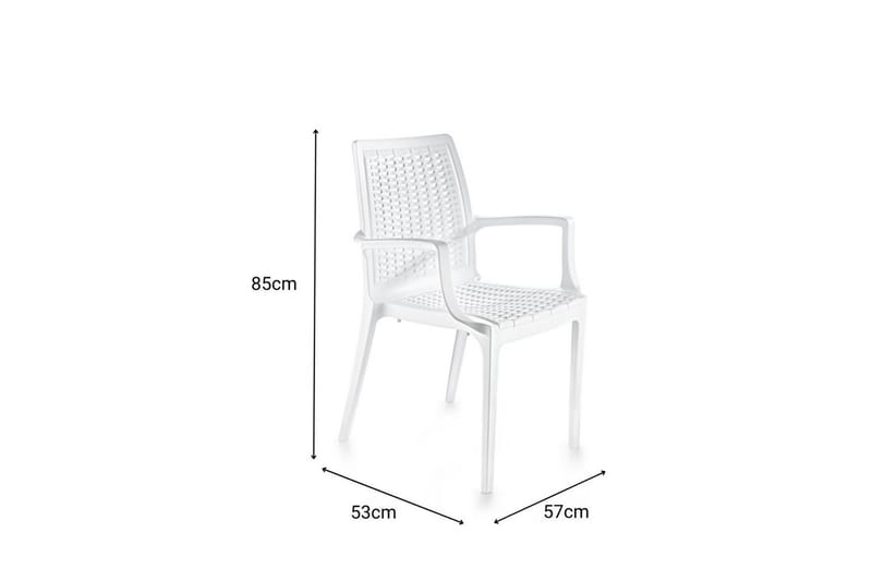 Omber Armstol Utomhus - Hvid - Havemøbler - Balkon - Balkonmøbler - Altanstole