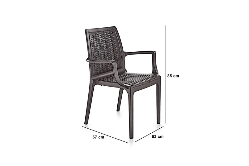 Omber Armstol Utomhus - Mørkebrun - Havemøbler - Balkon - Balkonmøbler - Altanstole