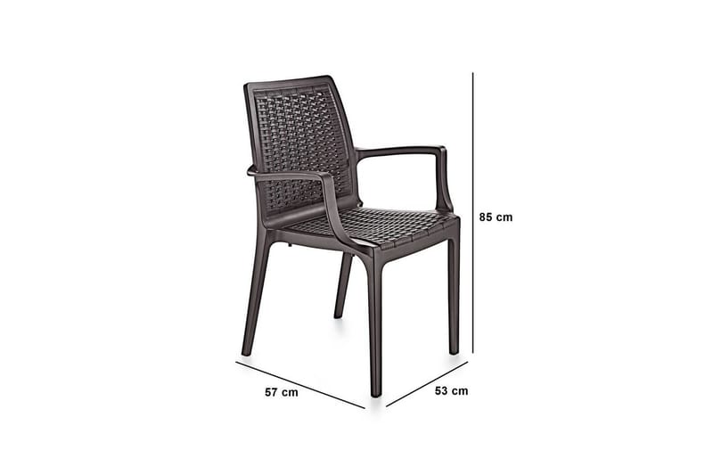 Omber Armstol Utomhus - Mørkebrun - Havemøbler - Balkon - Balkonmøbler - Altanstole
