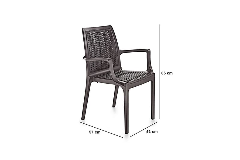 Omber Armstol Utomhus - Mørkebrun - Havemøbler - Balkon - Balkonmøbler - Altanstole