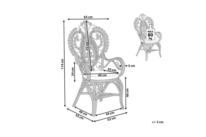 Påfuglestol Carrara - Havemøbler - Balkon - Balkonmøbler - Altanstole