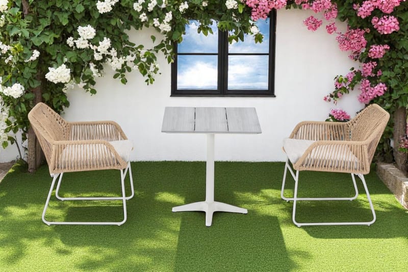 Palermo Bistro Sæt med Seville lænestole - Grå/Beige/Sand - Havemøbler - Balkon - Balkonmøbler - Altansæt