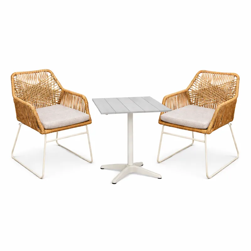 Palermo Bistro Sæt med Seville lænestole, Grå/Beige/Sand