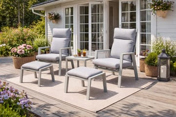 Palermo Havemøbelgruppe Relax med sidebord - Beige - Havemøbler - Balkon - Balkonmøbler - Altansæt
