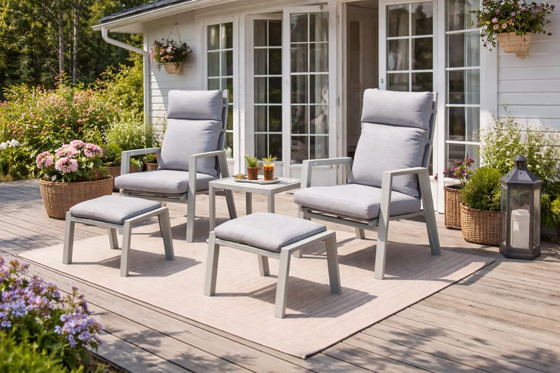 Palermo Havemøbelgruppe Relax med sidebord - Beige - Havemøbler - Balkon - Balkonmøbler - Altansæt