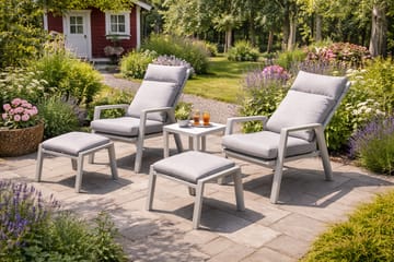 Palermo Havemøbelgruppe Relax med sidebord - Beige - Havemøbler - Balkon - Balkonmøbler - Altansæt