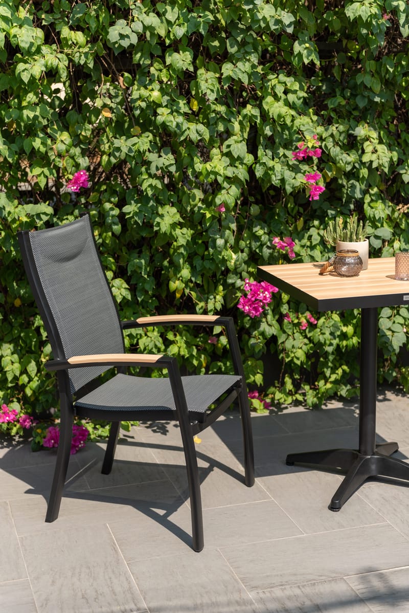 Panama Udendørsbord Bistro 64 cm - Træ/Sort - Havemøbler - Balkon - Balkonmøbler - Altanborde
