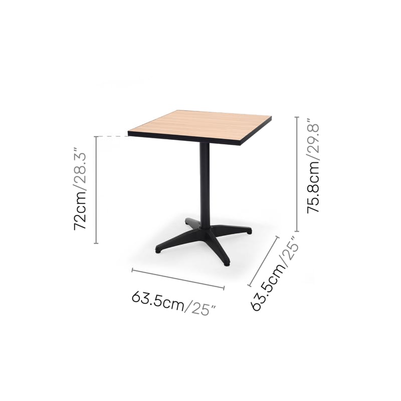 Panama Udendørsbord Bistro 64 cm - Træ/Sort - Havemøbler - Balkon - Balkonmøbler - Altanborde