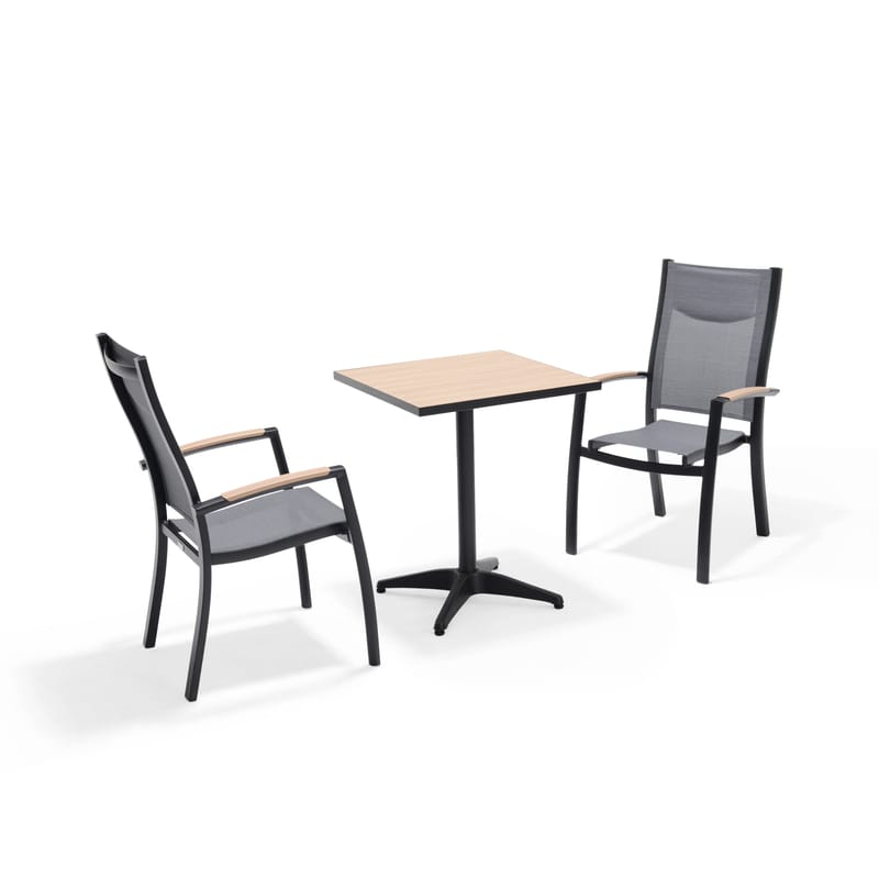 Panama Udendørsbord Bistro 64 cm - Træ/Sort - Havemøbler - Balkon - Balkonmøbler - Altanborde