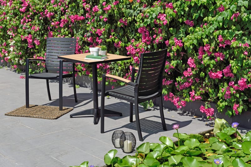 Panama Udendørsbord Bistro 64 cm - Træ/Sort - Havemøbler - Balkon - Balkonmøbler - Altanborde