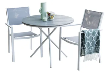 Parma cafébord ø90 Grey||White - Havemøbler - Balkon - Balkonmøbler - Altansæt