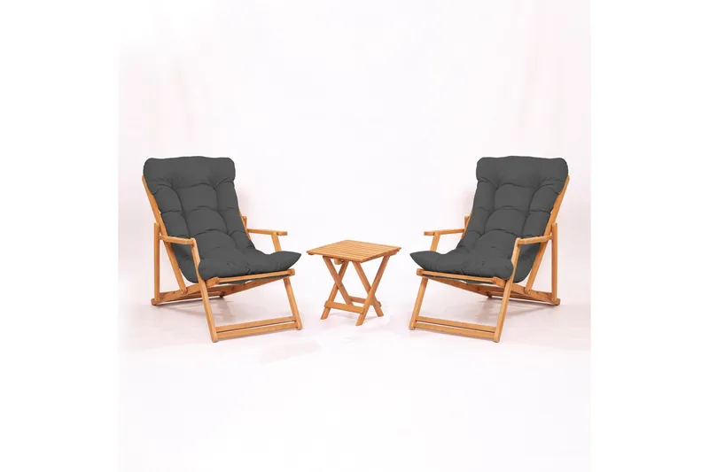 Parvez Altangruppe 2-personers - Grå - Havemøbler - Balkon - Balkonmøbler - Altansæt