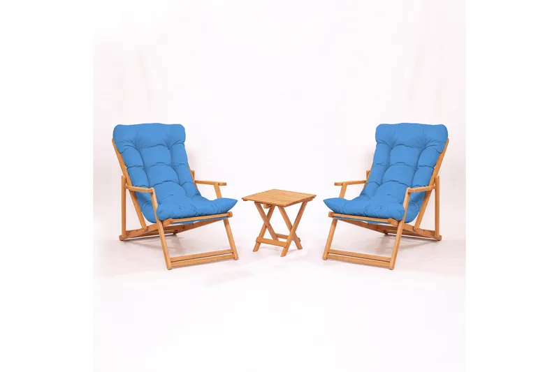 Parvez Altangruppe 2-personers - Blå - Havemøbler - Balkon - Balkonmøbler - Altansæt