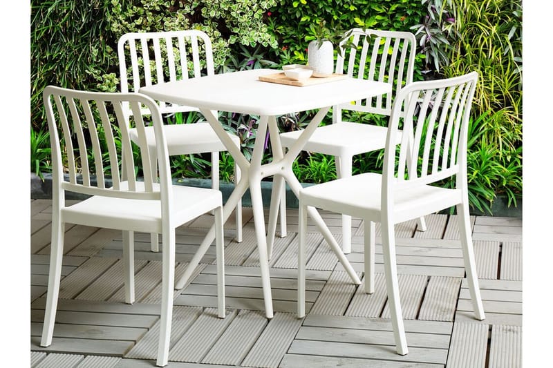 Pesaro Spisestol Udendørs - Hvid - Havemøbler - Balkon - Balkonmøbler - Altanstole