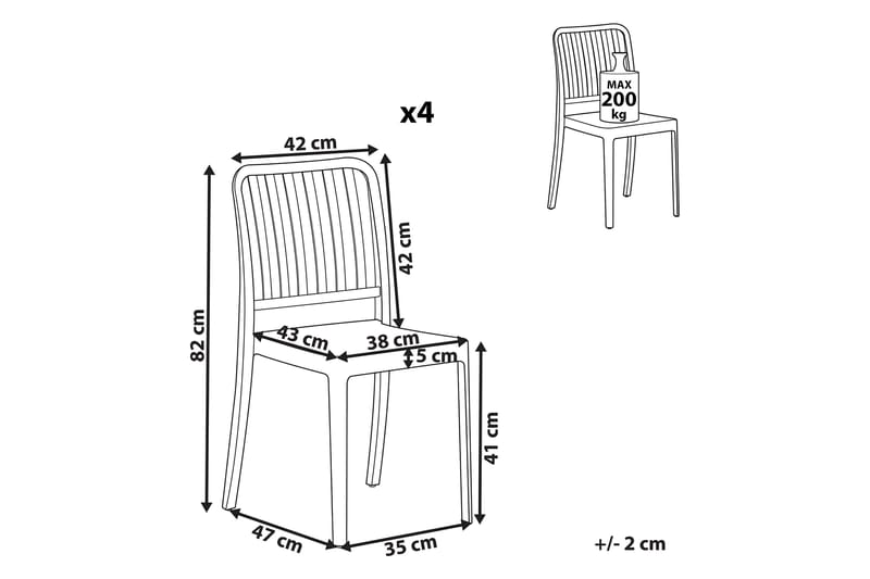 Pesaro Spisestol Udendørs - Hvid - Havemøbler - Balkon - Balkonmøbler - Altanstole