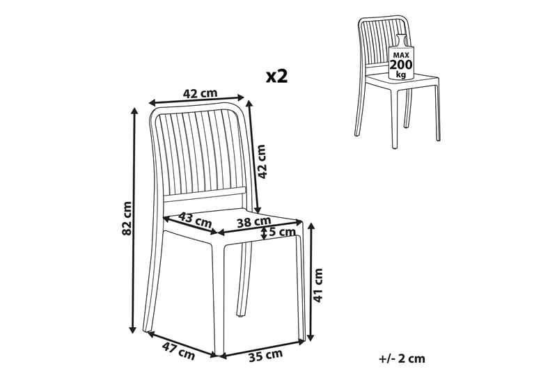 Pesaro Spisestol Udendørs - Hvid - Havemøbler - Balkon - Balkonmøbler - Altanstole