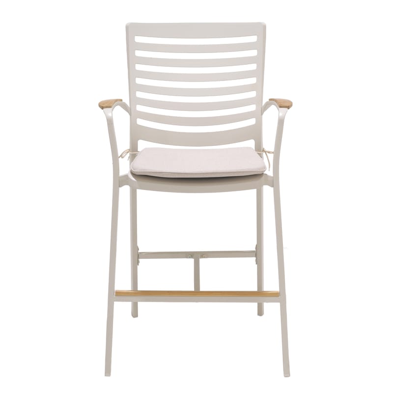 Portals Bar Sæt bord + 4 barstole - Lys Ecru/Koralsand - Havemøbler - Havestole - Barskammel