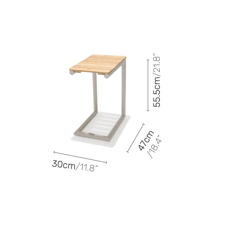 Portals Modul Sæt 2-personers sofa + C-form sidebord - Beige/Træ - Havemøbler - Balkon - Balkonmøbler - Altansæt