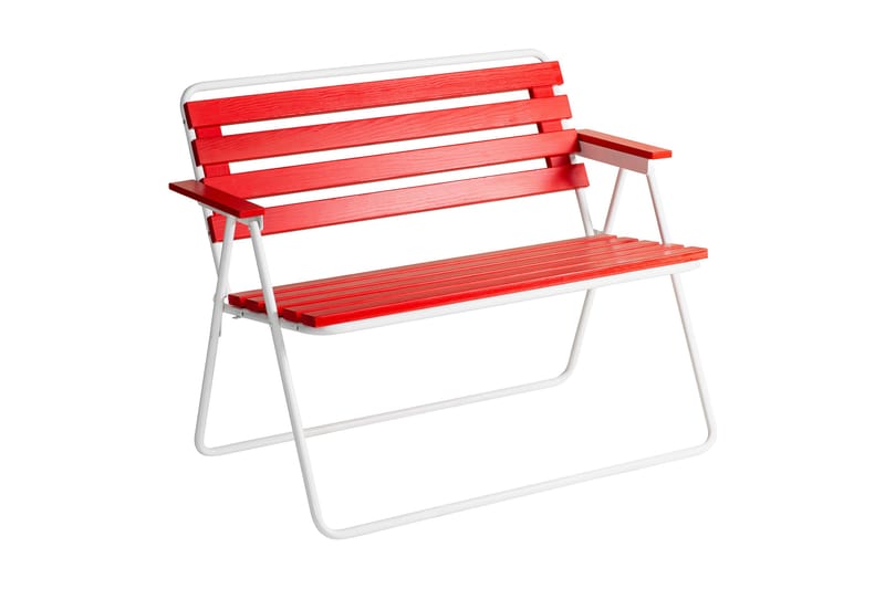 Retro 322 2-Pers. Bænk Hvid/Rød - Varax - Spisebordsstole udendørs - Altanstole