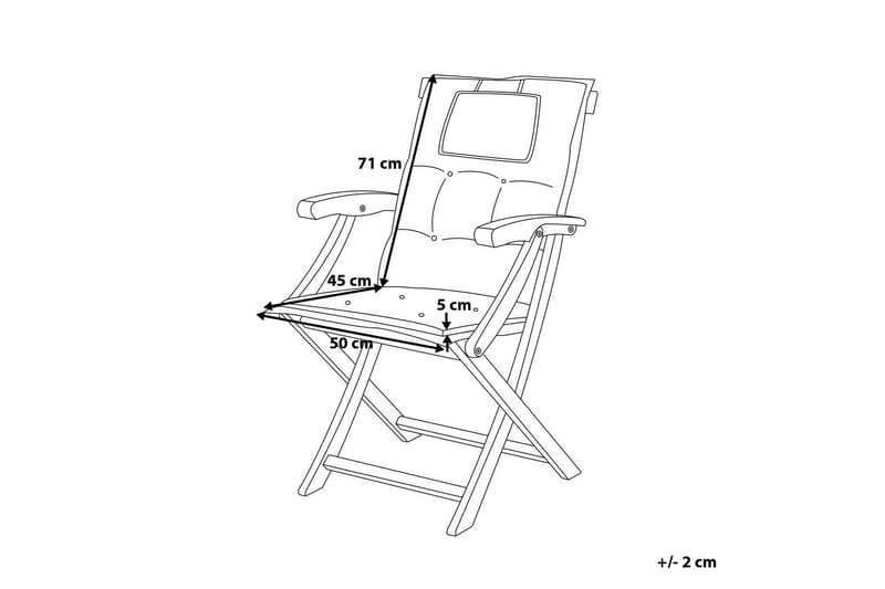 Riliegh Stol med Hynde 2stk - Akacie/Grafitgrå - Spisebordsstole udendørs - Altanstole
