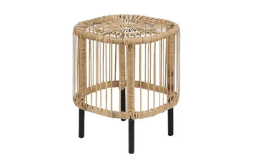 Rimouski Sidebord 40x40 cm - Natur/Sort - Havemøbler - Balkon - Balkonmøbler - Altanborde