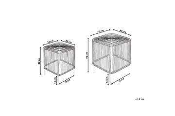 Rimouski Sidebord 40x40 cm - Natur/Sort - Havemøbler - Balkon - Balkonmøbler - Altanborde