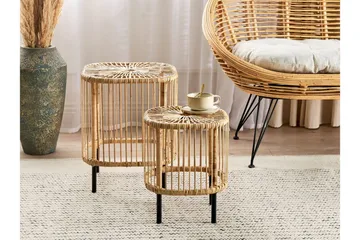 Rimouski Sidebord 40x40 cm - Natur/Sort - Havemøbler - Balkon - Balkonmøbler - Altanborde