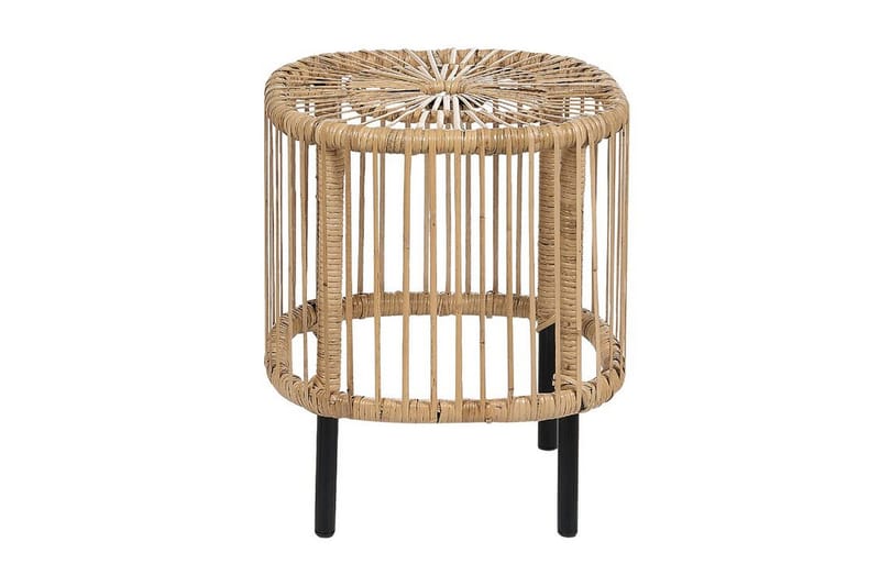 Rimouski Sidebord 40x40 cm - Natur/Sort - Havemøbler - Balkon - Balkonmøbler - Altanborde