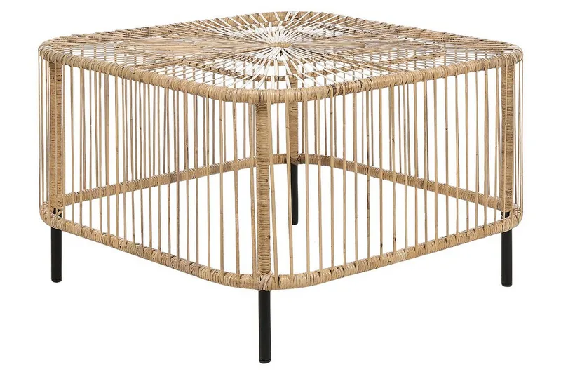 Rimouski Sidebord 67x67 cm - Natur/Sort - Havemøbler - Balkon - Balkonmøbler - Altanborde