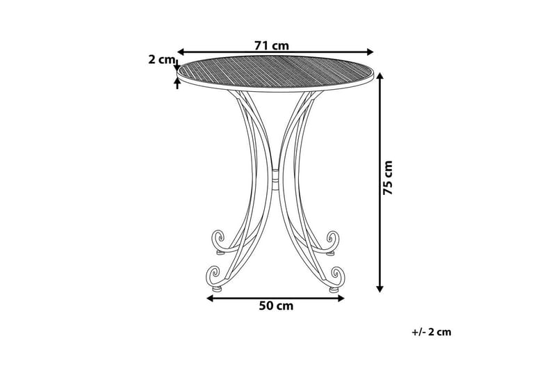 Runt bord Beliani Cilento Grey - Havemøbler - Balkon - Balkonmøbler - Altanborde