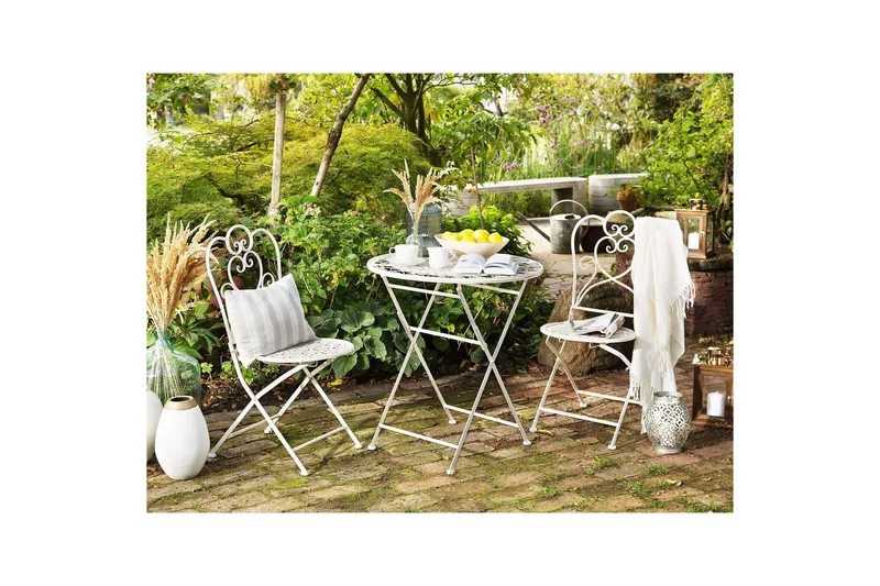 Runt bord Beliani Trieste Beige - Havemøbler - Balkon - Balkonmøbler - Altanborde