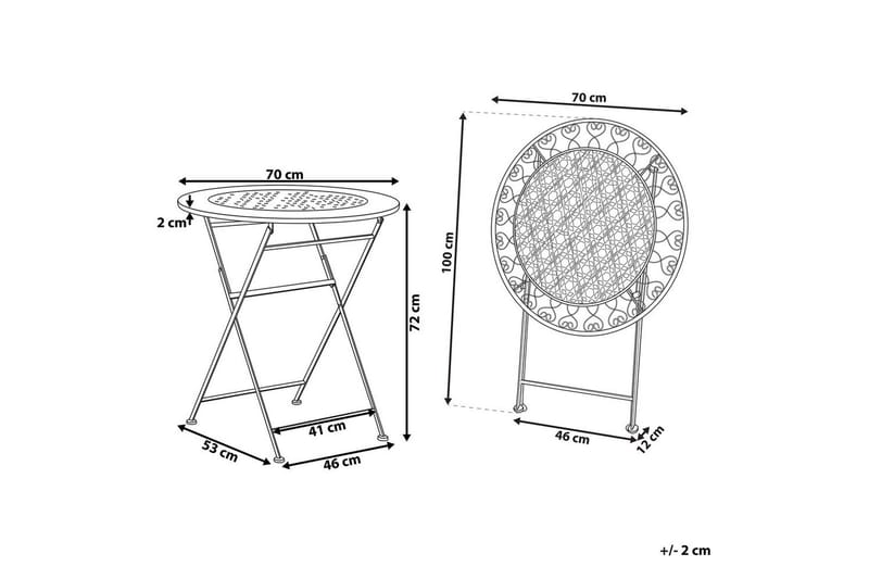 Runt bord Beliani Trieste Beige - Havemøbler - Balkon - Balkonmøbler - Altanborde