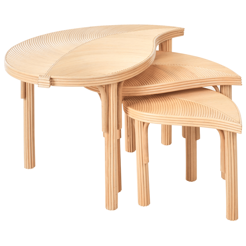 Sæt med 3 sofaborde udendørs Paralia rattan - Natur/Beige - Havemøbler - Balkon - Balkonmøbler - Altanborde