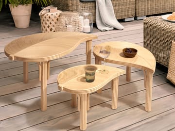 Sæt med 3 udendørs sofaborde Paralia i rattan - Natur/Beige - Havemøbler - Balkon - Balkonmøbler - Altanborde