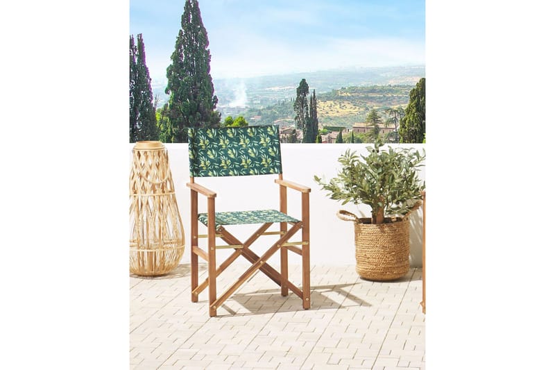 Salve Armstol - Mørkegrøn/Hvid/Lysebrun - Havemøbler - Balkon - Balkonmøbler - Altanstole