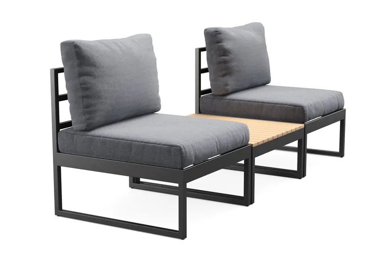 Samira Loungeset Udendørs - Grå - Havemøbler - Balkon - Balkonmøbler - Altansæt