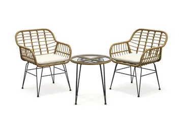 Sammy Altangruppe 2-personers - Beige - Havemøbler - Balkon - Balkonmøbler - Altansæt