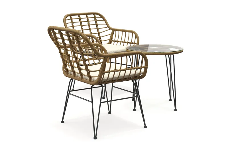 Sammy Altangruppe 2-personers - Beige - Havemøbler - Balkon - Balkonmøbler - Altansæt