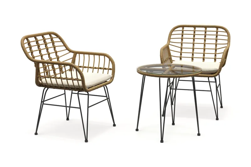 Sammy Altangruppe 2-personers - Beige - Havemøbler - Balkon - Balkonmøbler - Altansæt