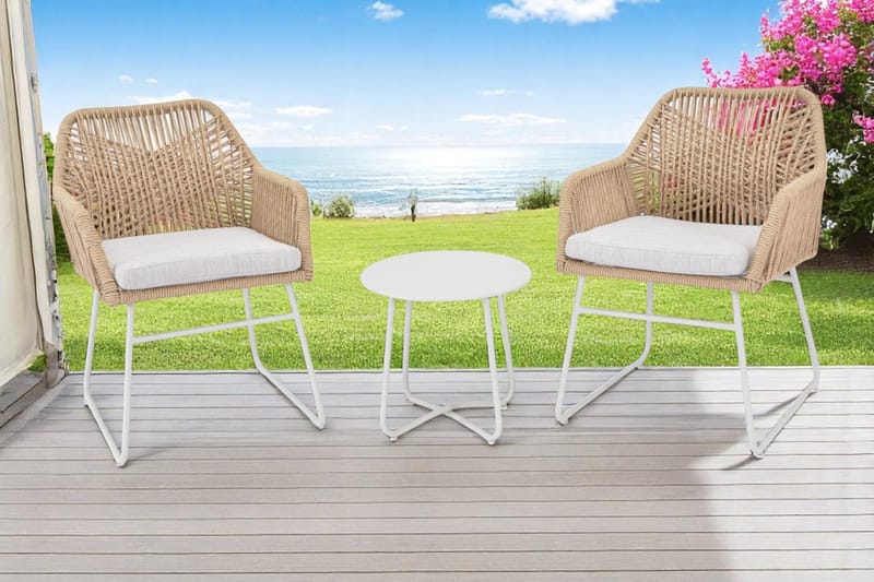 Seville Sidebord Rund Ø45 cm - Koralsand - Havemøbler - Balkon - Balkonmøbler - Altanborde