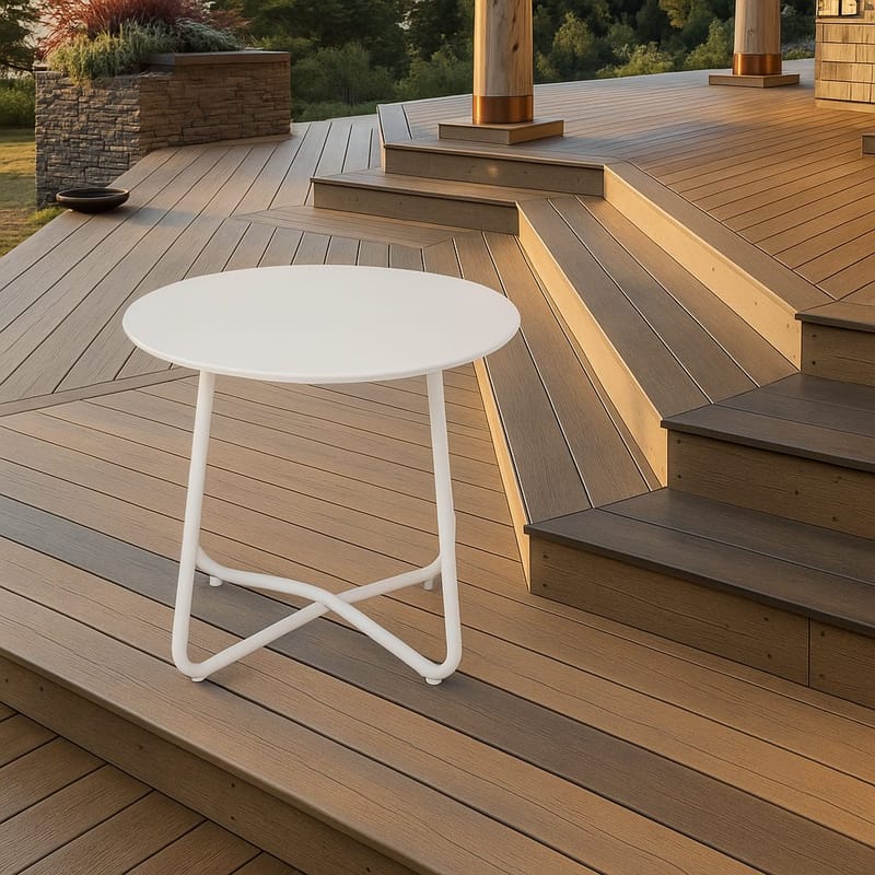 Seville Sidebord Rund Ø45 cm - Koralsand - Havemøbler - Balkon - Balkonmøbler - Altanborde