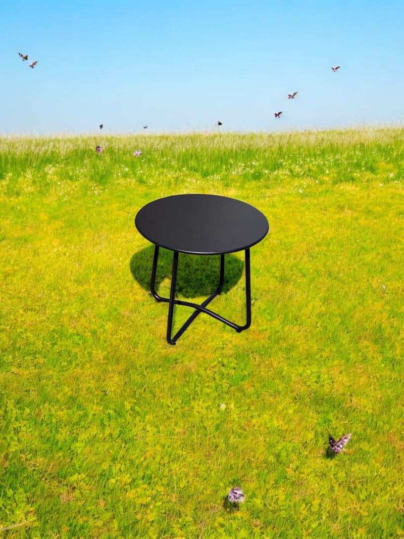 Seville Sidebord Rund Ø45 cm - Sort - Havemøbler - Balkon - Balkonmøbler - Altanborde