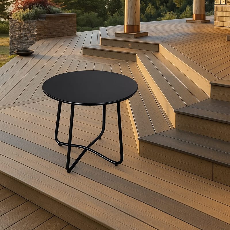 Seville Sidebord Rund Ø45 cm - Sort - Havemøbler - Balkon - Balkonmøbler - Altanborde