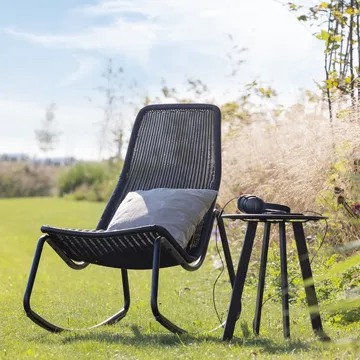 Sidebord Fer 49 cm rundt udendørs - Sort - Havemøbler - Balkon - Balkonmøbler - Altanborde